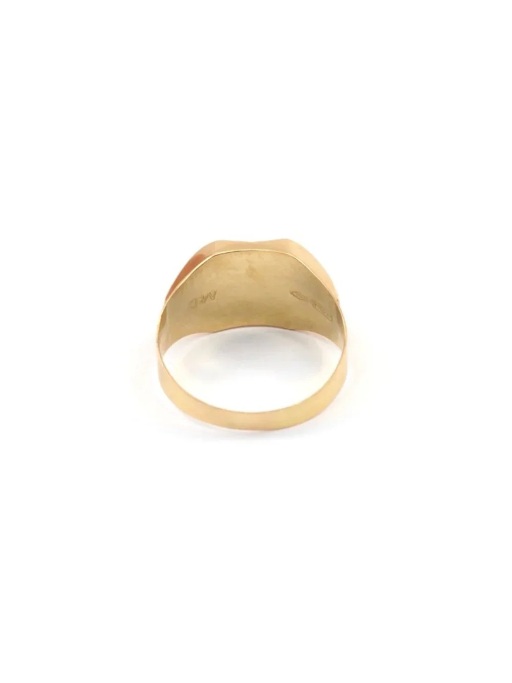 Vintage 18K Solid Yellow Gold Italian Diamond Cut Starburst Signet Ring Size 8.5